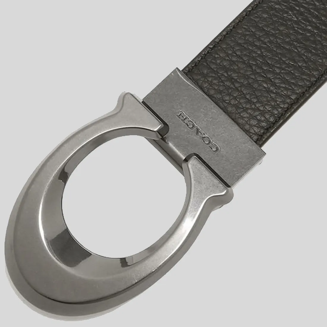 Ceinture réversible COACH Signature Buckle à tailler, 38 mm Noir/Dark Saddle CQ013
