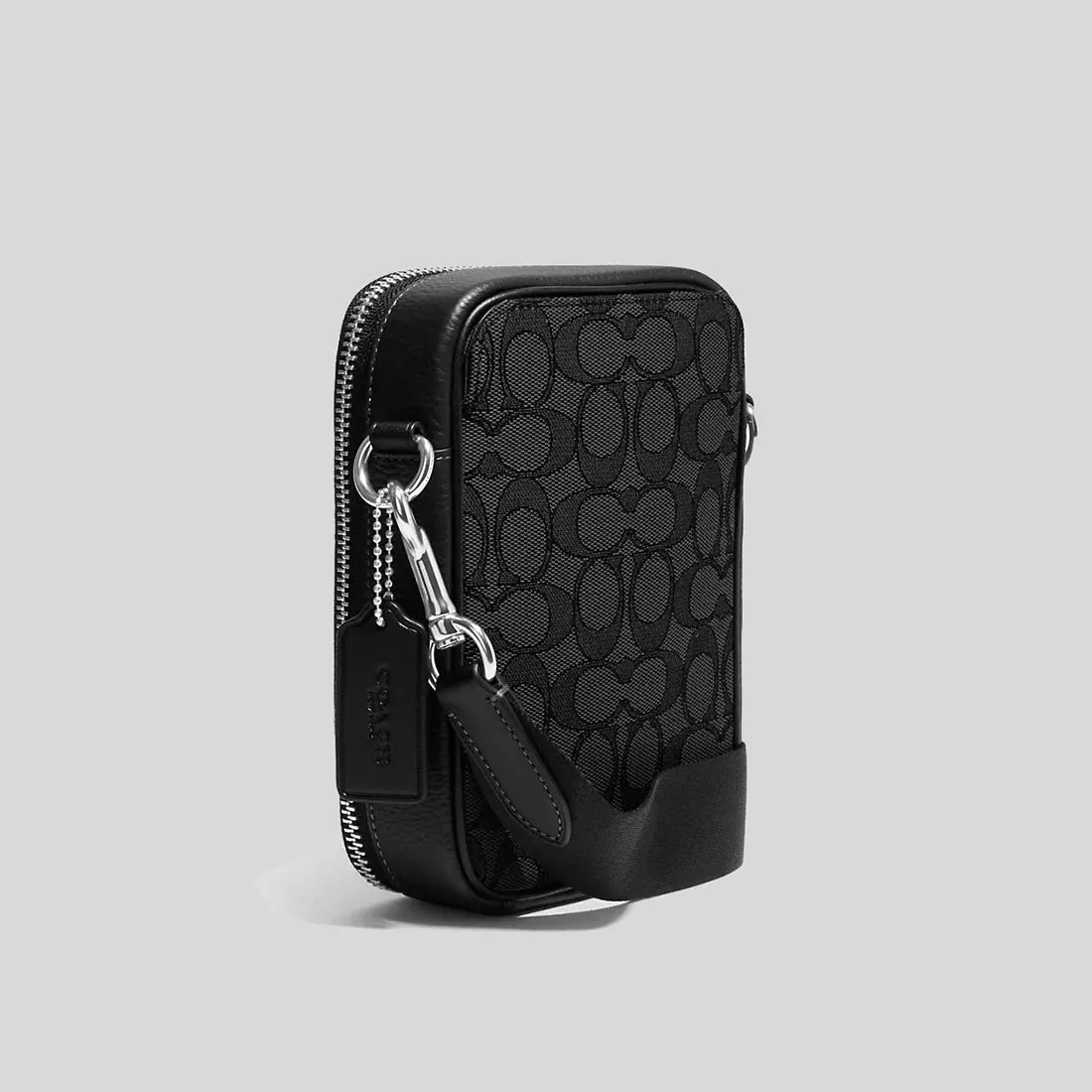 Sacs Coach COACH Stanton Bandoulière En Jacquard Signature Noir CH097