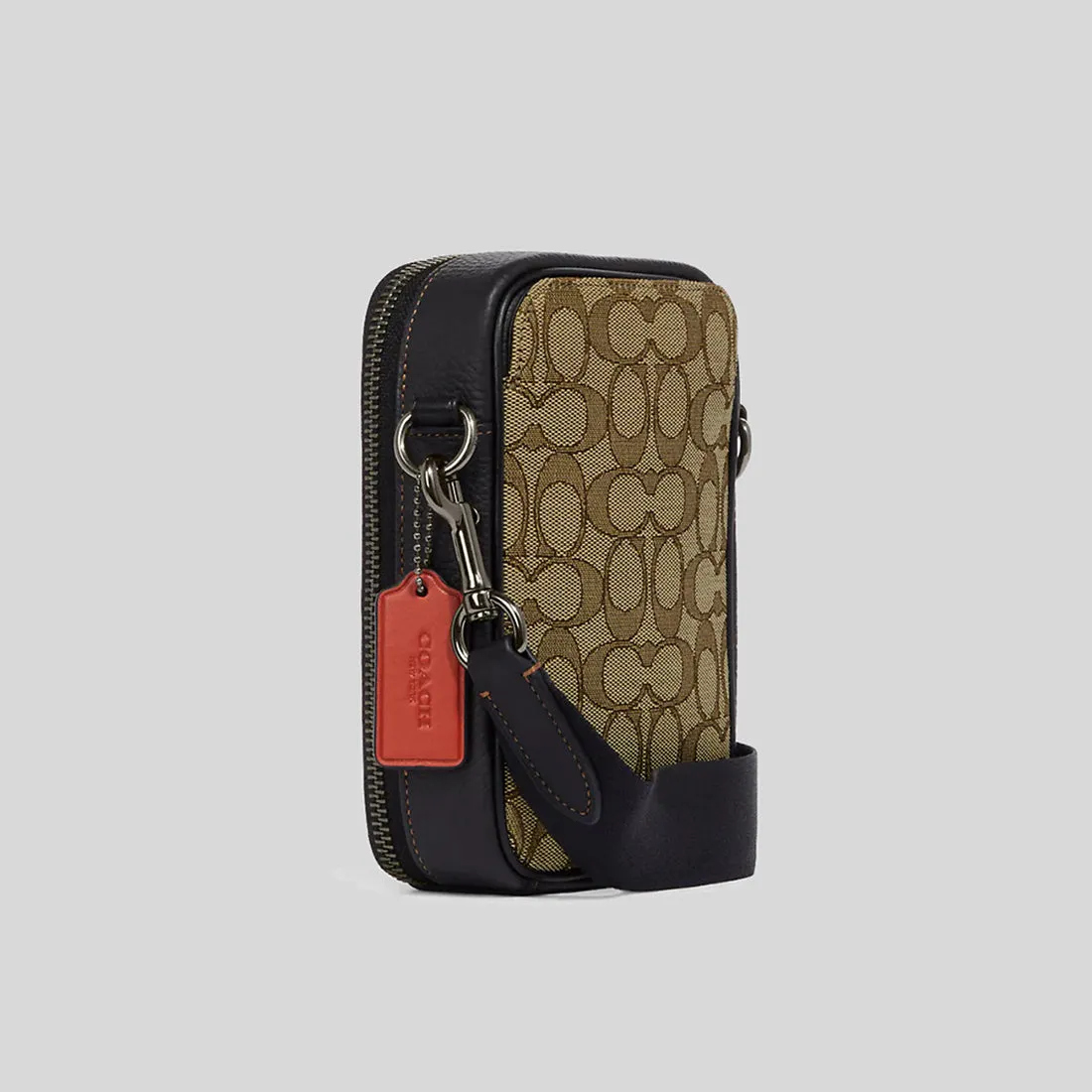 Sac Coach COACH Stanton Bandoulière En Jacquard Signature Khaki/Noir Multi CH097