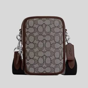 Sac à main COACH Stanton en bandoulière en jacquard signature chêne/érable CH097