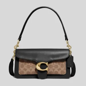 Sac à bandoulière COACH Tabby 26 en toile signature beige et noir 91215