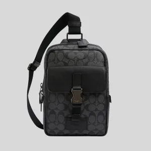 Sacs Coach Coach Track Pack en toile Signature noir C2711