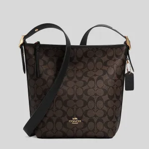 Sacs Coach Val Duffle en toile signature C2819 marron noir