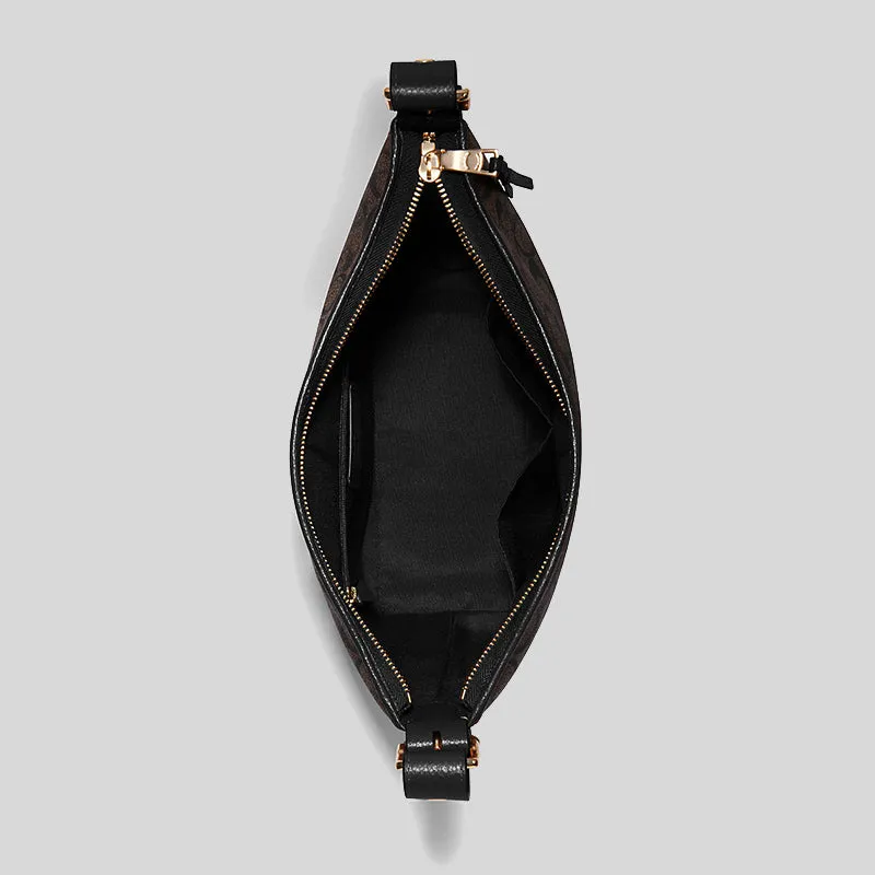 Sacs Coach Val Duffle en toile signature C2819 marron noir