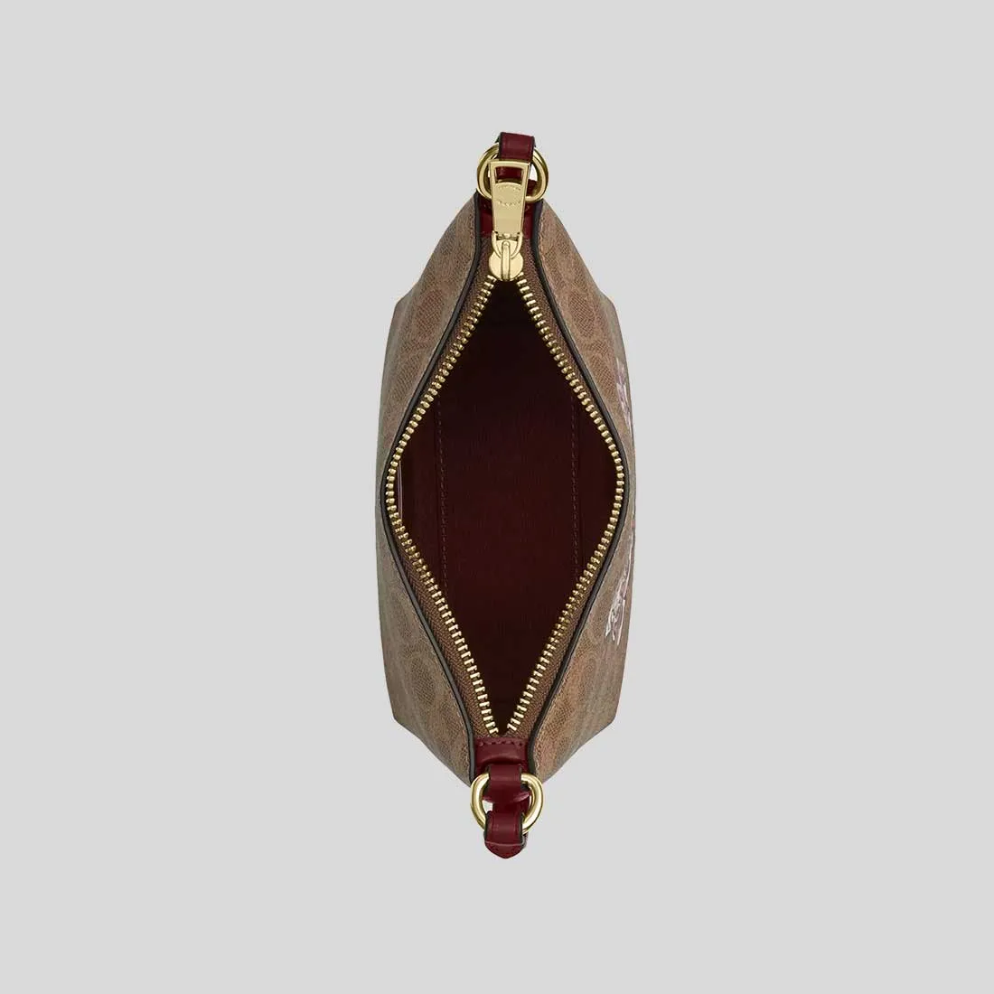 Sac Bandoulière COACH À Fermeture Éclair En Toile Signature Avec Imprimé Cheval Et Carrosse CX606