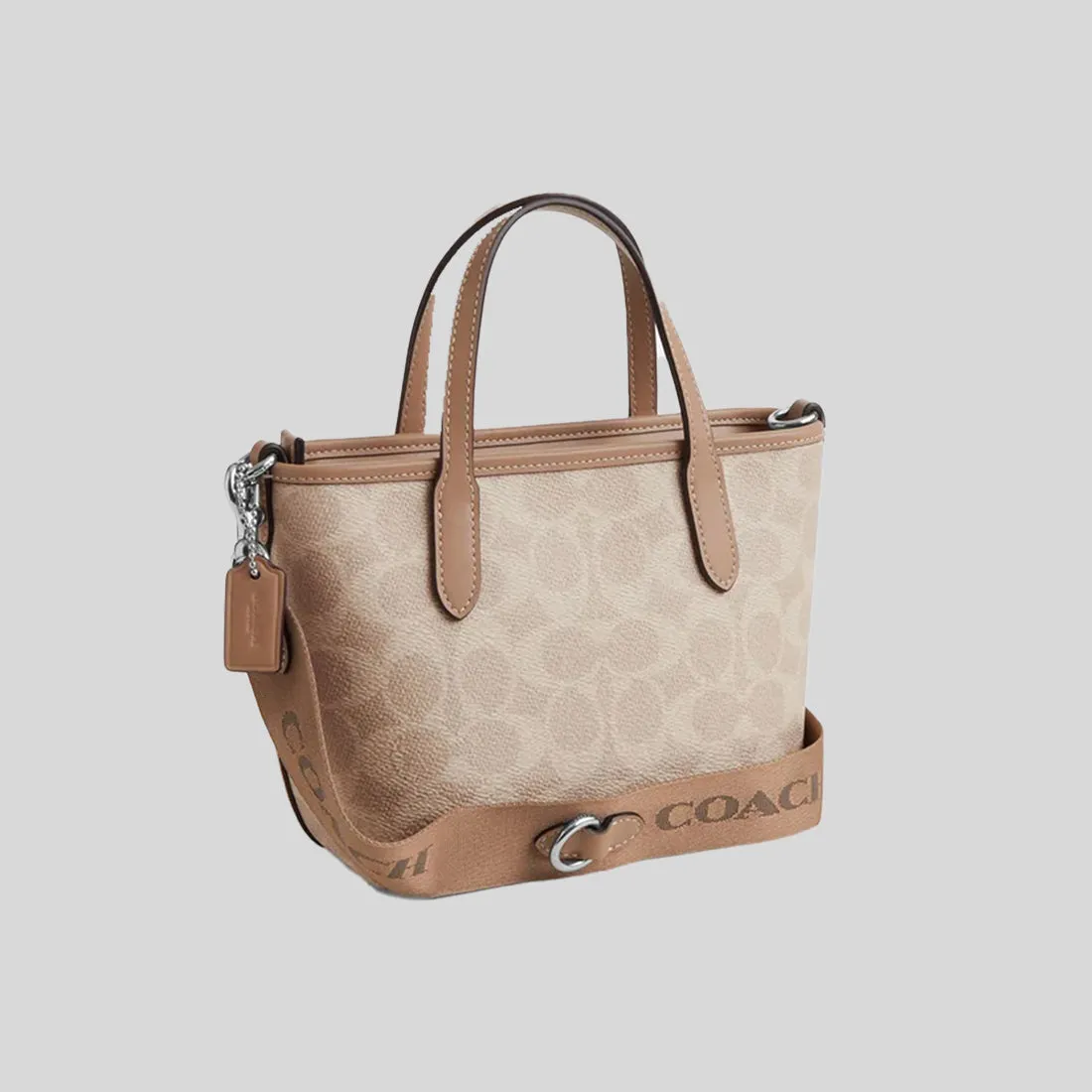 Sac Bandoulière Coach Mini Tote City en Toile Signature Sable/Taupe CW032