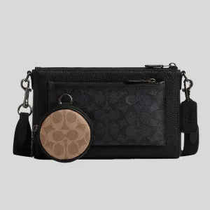 Sac bandoulière Coach COACH Holden en toile signature à motifs Charbon/Noir Multi CW372