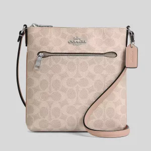 Sac bandoulière COACH Mini Rowan en toile Signature couleur sable/taupe CW325