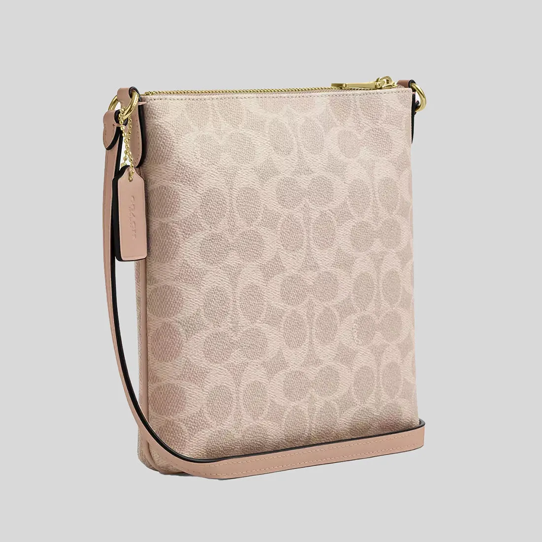 Sac bandoulière COACH Mini Rowan en toile Signature couleur sable/taupe CW325