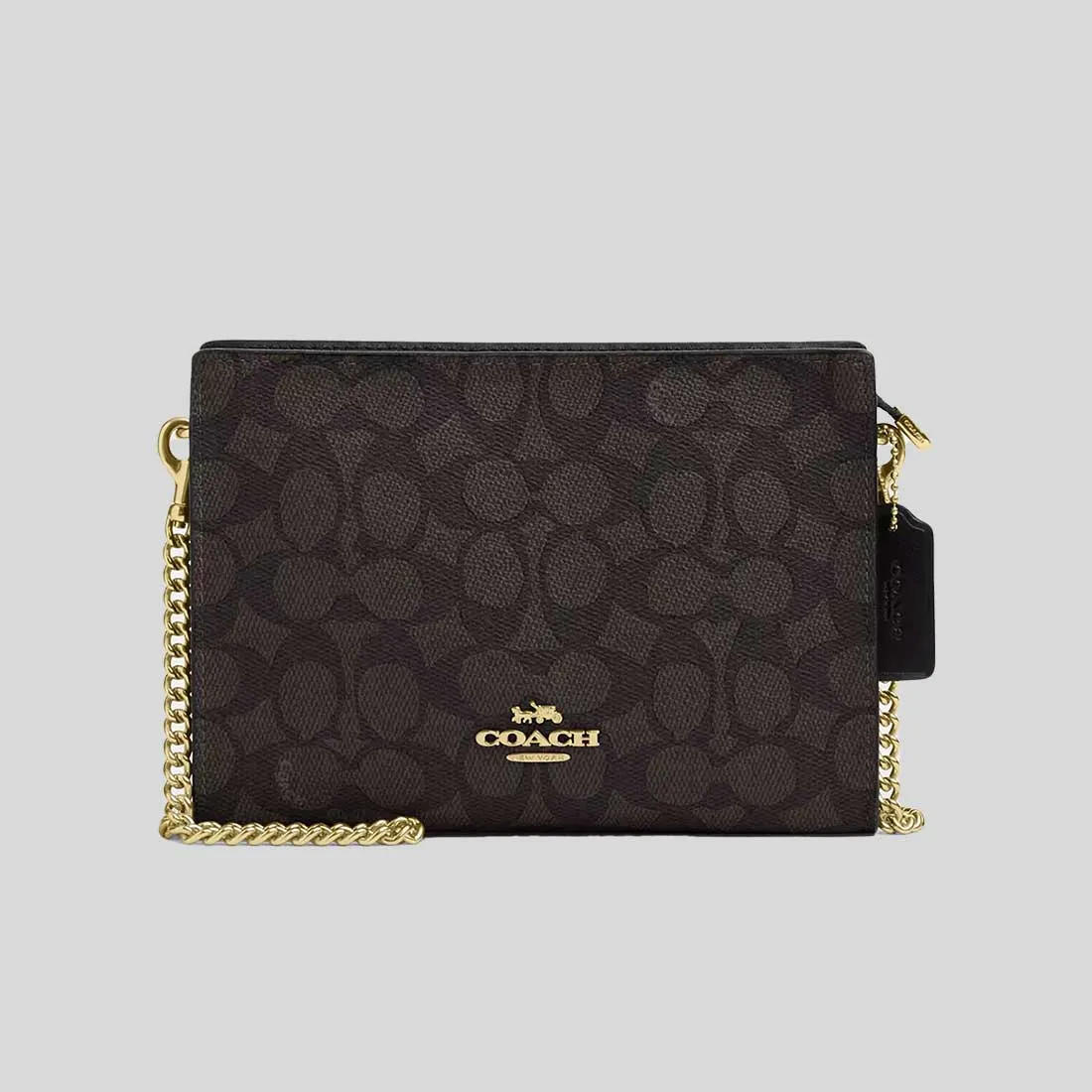 Sac Bandoulière COACH COACH Slim Bandoulière en Toile Signature Noix/Noir CW204