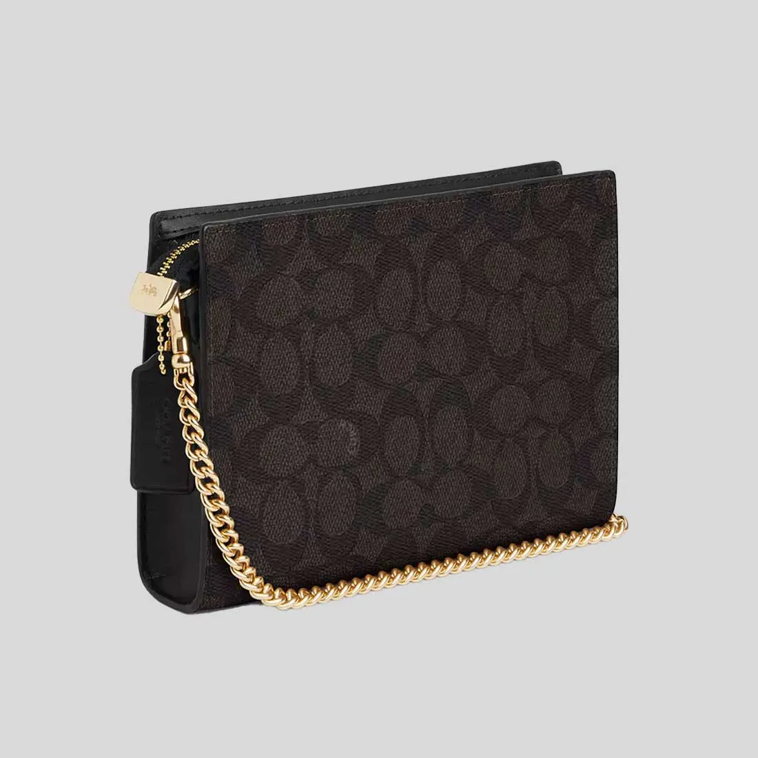 Sac Bandoulière COACH COACH Slim Bandoulière en Toile Signature Noix/Noir CW204