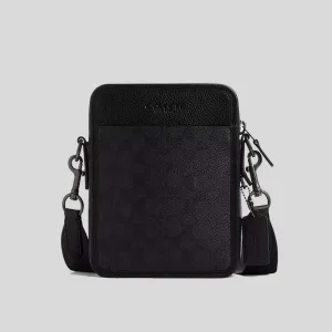 Sac bandoulière COACH COACH Sullivan en toile signature charbon/noir CW388