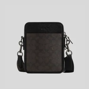 Sac bandoulière Coach COACH Sullivan en toile signature noyer/noir CW388