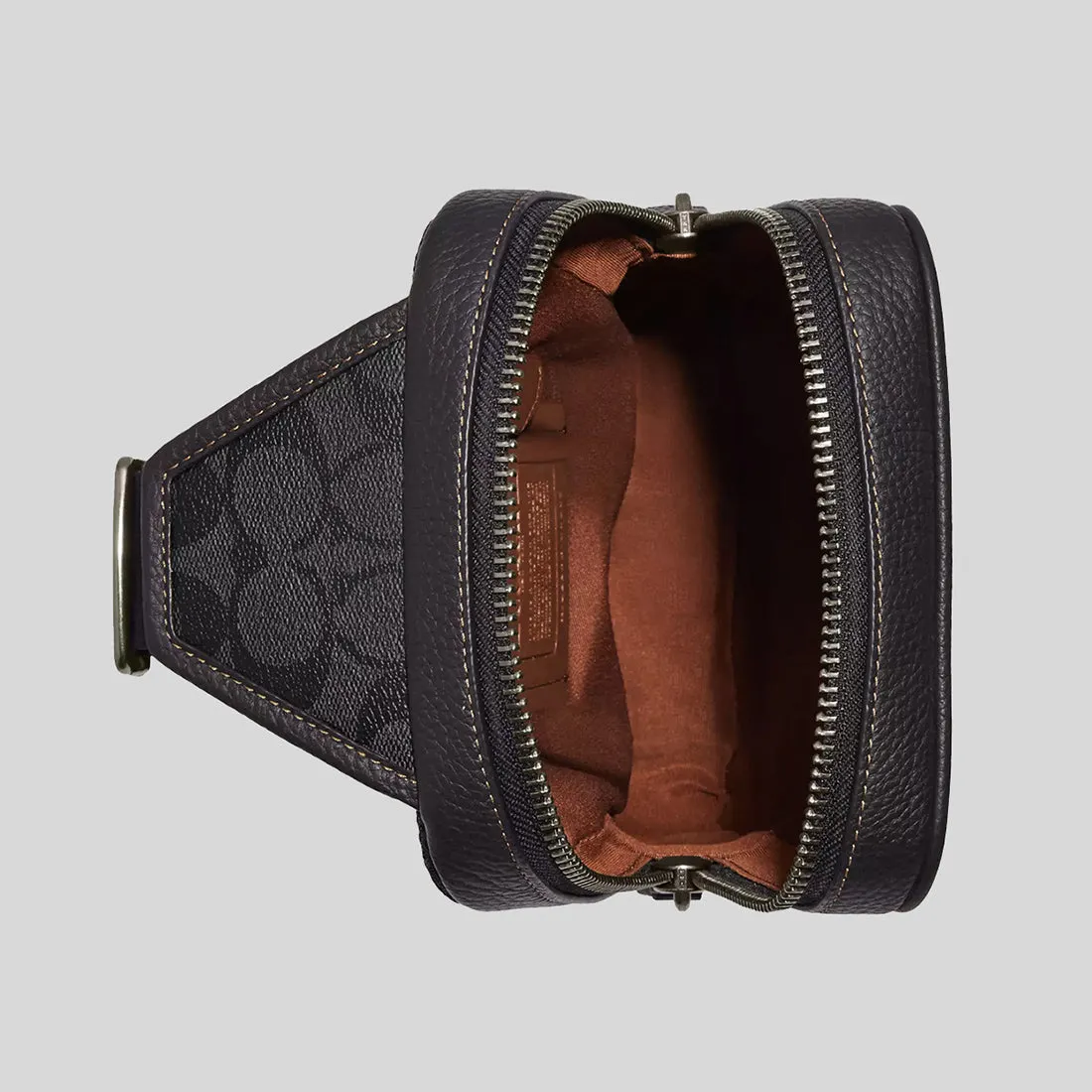 Sac bandoulière Coach COACH Sullivan en toile à motifs signature couleur kaki/charbon C9865