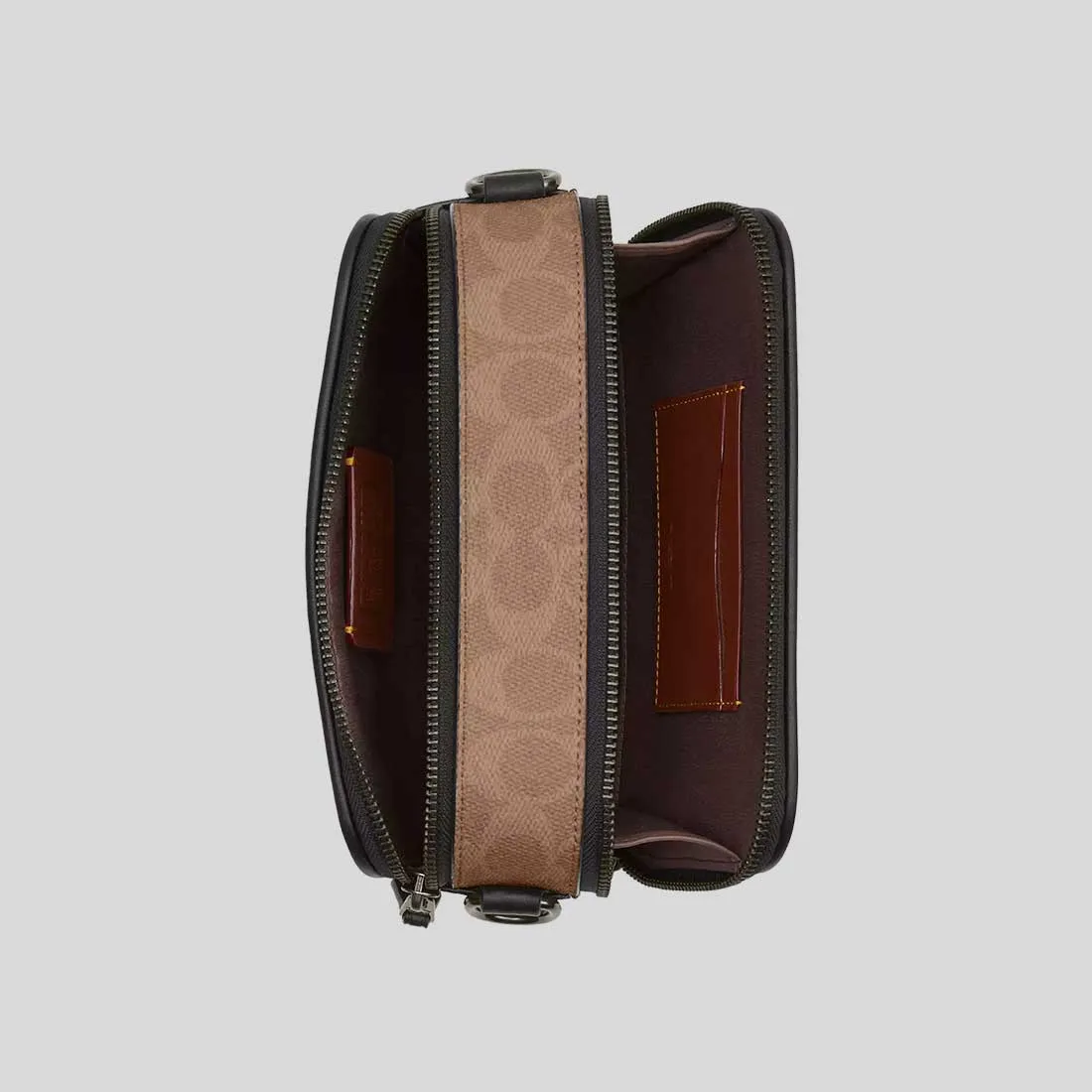 Sac Bandoulière Coach COACH Sac Bandoulière Wyatt en Toile Signature à Motifs Noyer/Beige CAB80