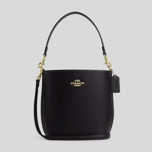 Sac à bandoulière COACH City Bucket en cuir galet noir CT801