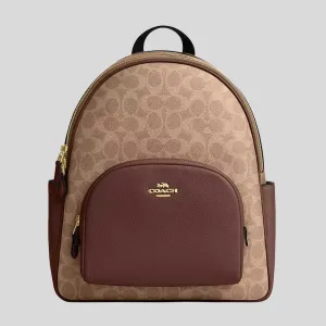 Sac à main COACH Sac à dos Court en toile Signature Beige/Marron CZ176