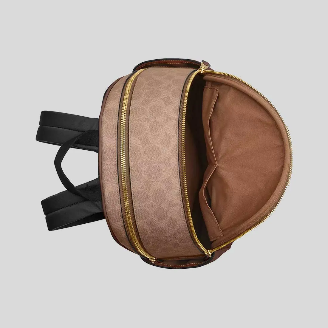 Sac à main COACH Sac à dos Court en toile Signature Beige/Marron CZ176
