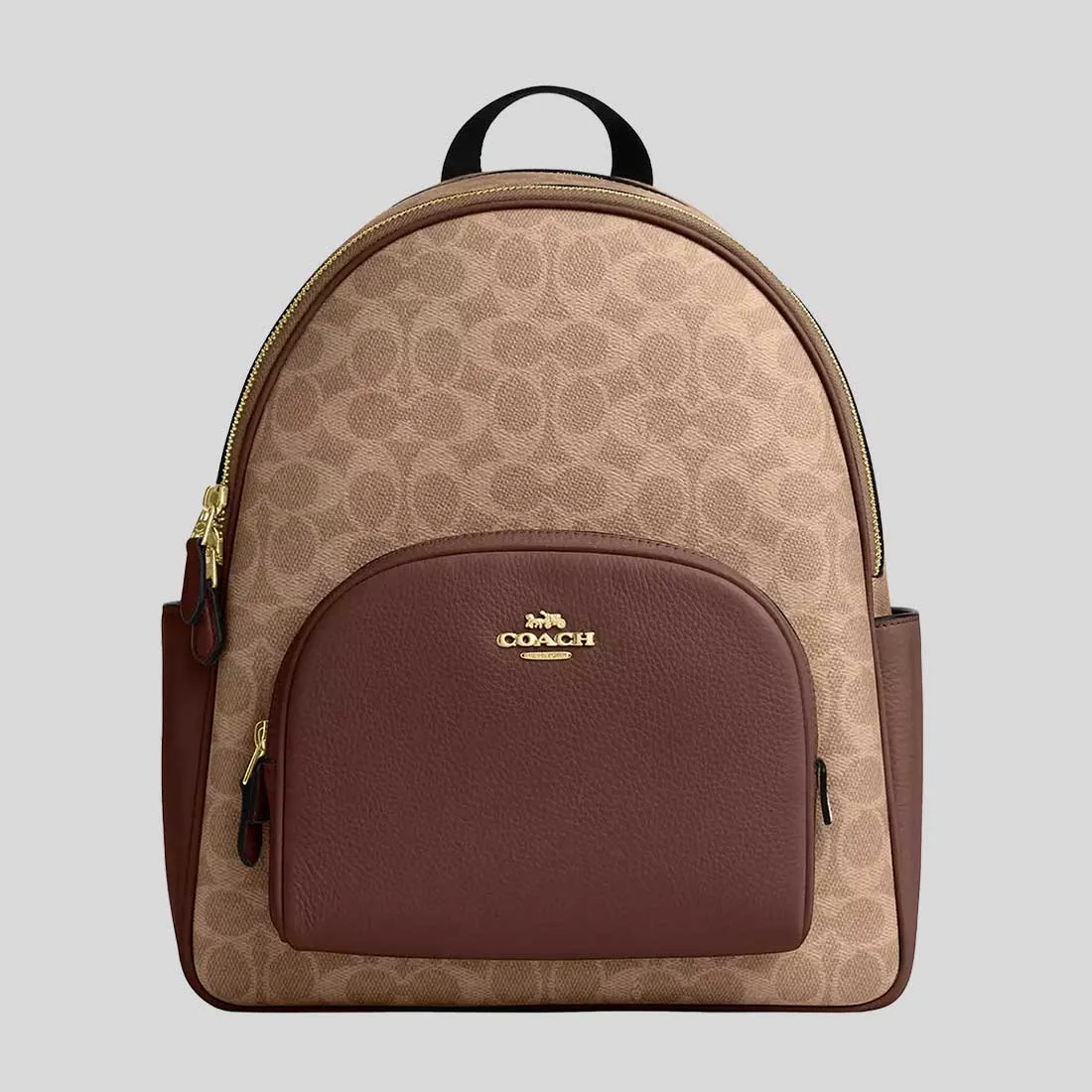 Sac à main COACH Sac à dos Court en toile Signature Beige/Marron CZ176