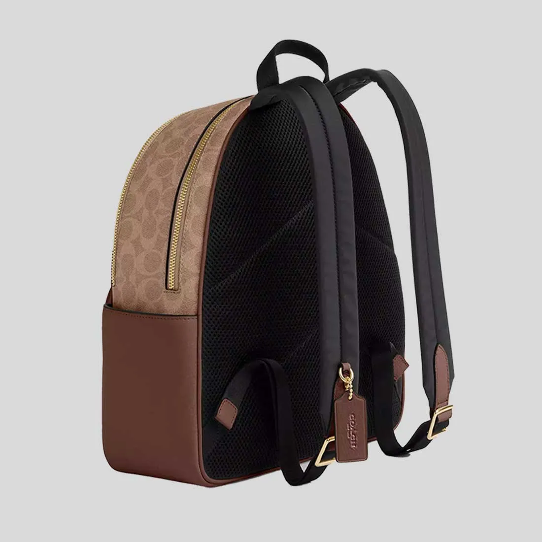 Sac à main COACH Sac à dos Court en toile Signature Beige/Marron CZ176