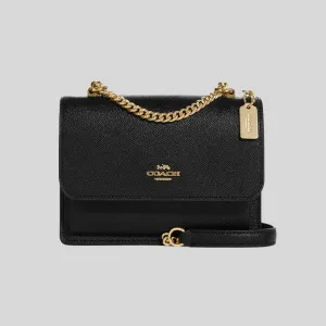 Sac à main COACH Mini Klare en croûte de cuir noir avec bandoulière C9949