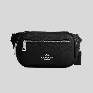 Sac banane mini COACH Elias en cuir noir CR190