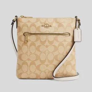 Sac à main COACH Mini Rowan en toile Signature couleur kaki clair/craie CS182