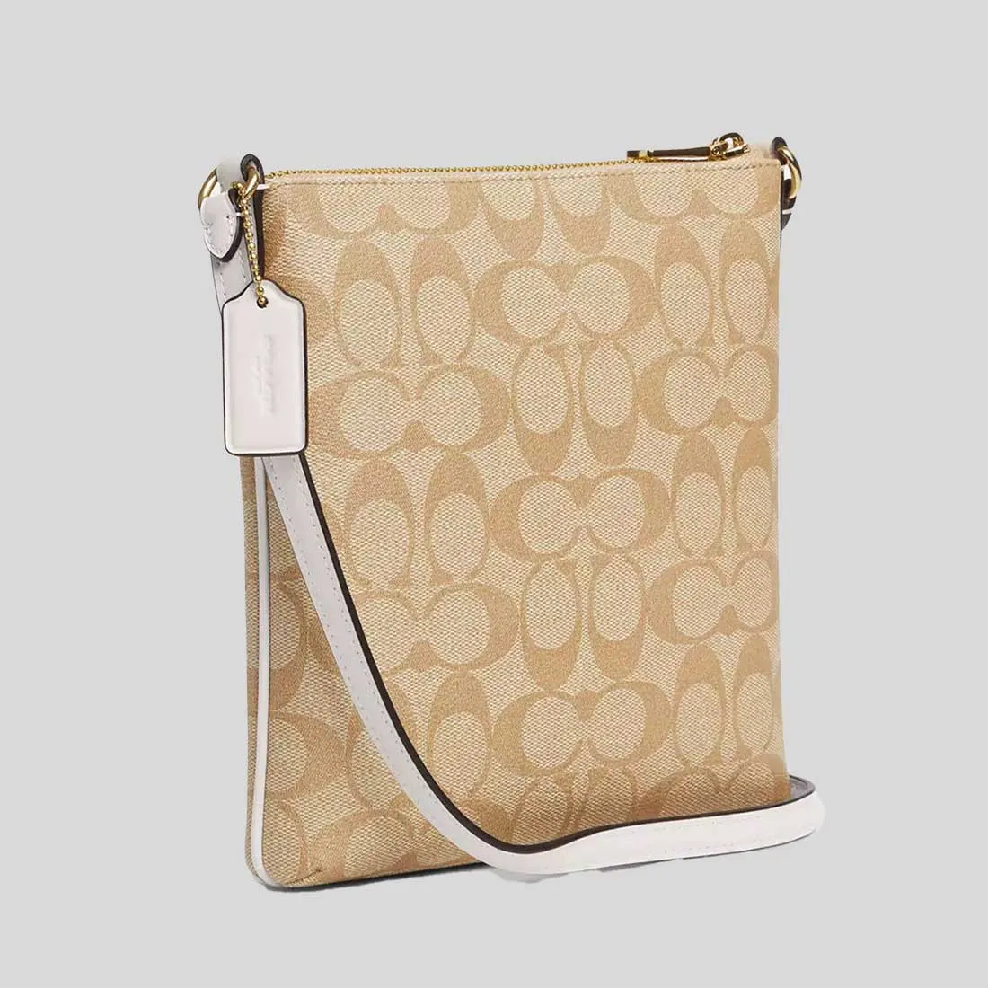 Sac à main COACH Mini Rowan en toile Signature couleur kaki clair/craie CS182