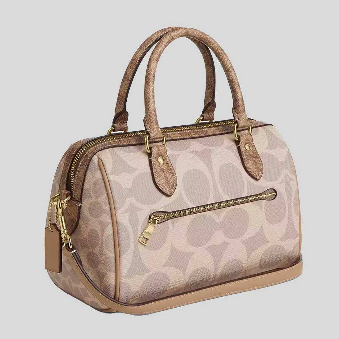 Sac à main COACH Sac bandoulière Rowan en toile Signature à motifs Sable/Beige CY679
