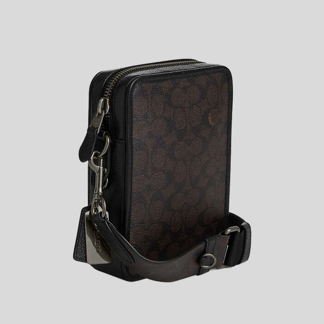 Sac bandoulière COACH Sullivan en toile signature noyer/noir CW388