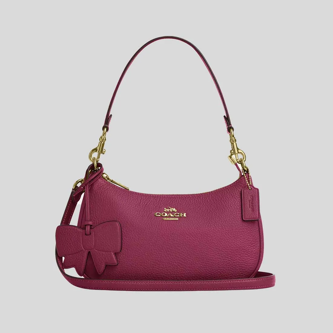 Sac à main COACH COACH Teri à bandoulière avec charme en nœud rose CY654