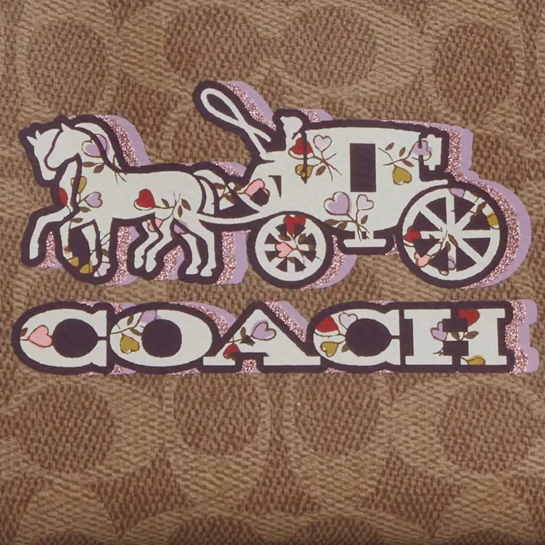 Sac bandoulière COACH à fermeture éclair en toile Signature avec motif cheval et carrosse CX606