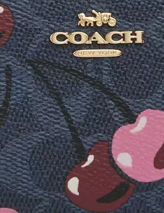 Portefeuille Coach Snap en toile signature avec imprimé cerise - Sacs Coach