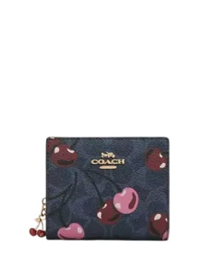 Portefeuille Coach Snap en toile signature avec imprimé cerise - Sacs Coach