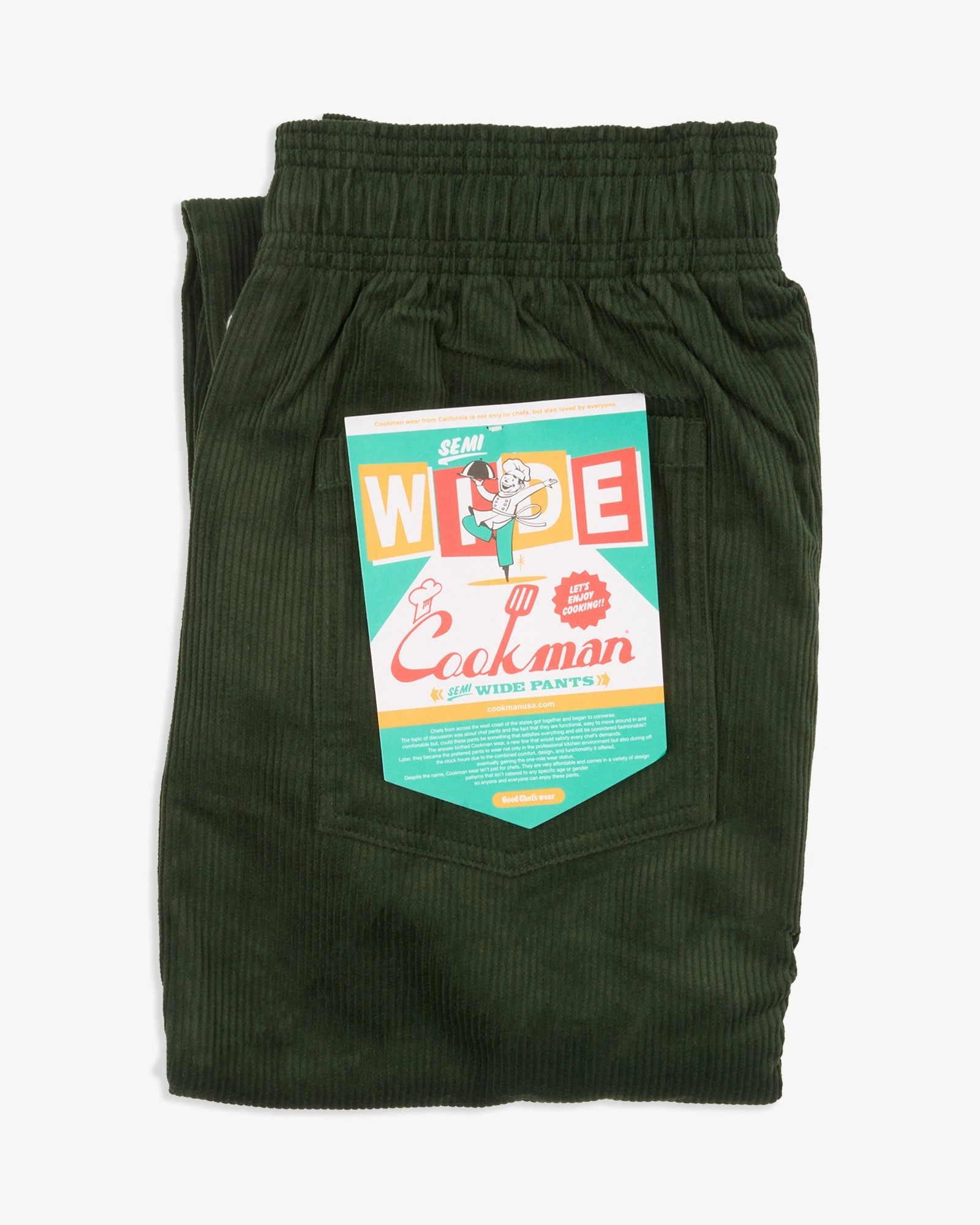 Cookman Semiwide Chef Pants - Corduroy Dark Green