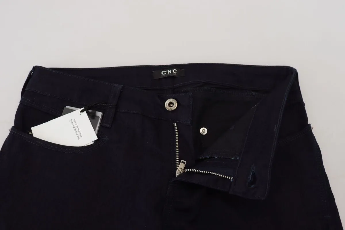 Costume National Jean Skinny Femme à Taille Basse Bleu