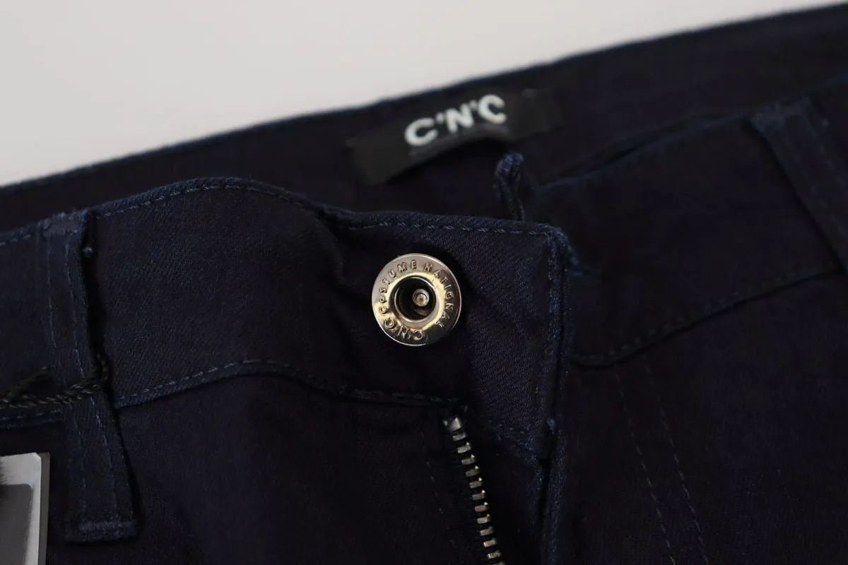 Costume National Jean Skinny Femme à Taille Basse Bleu