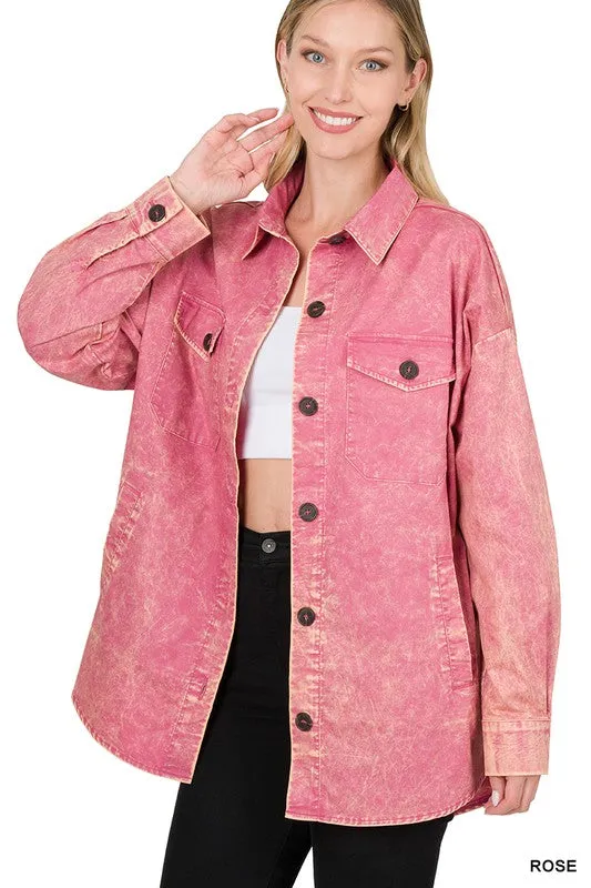 Veste en coton tissé vintage lavé par Zenana