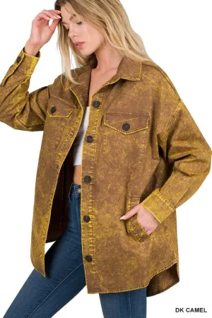 Veste en coton tissé vintage lavé par Zenana