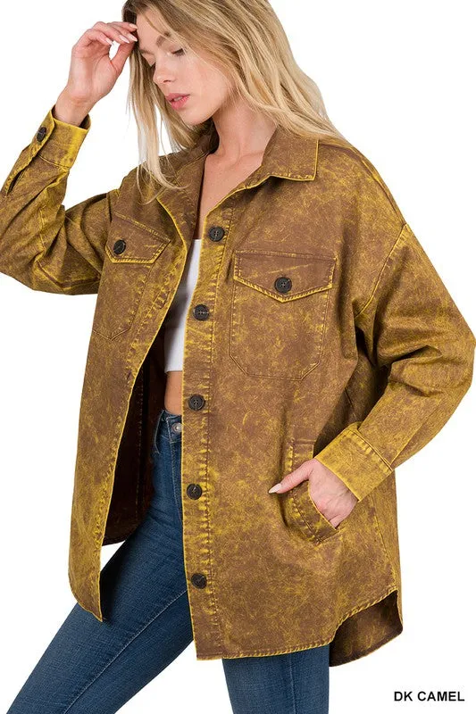 Veste en coton tissé vintage lavé par Zenana