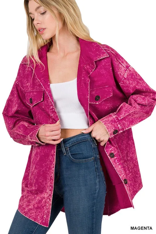 Veste en coton tissé vintage lavé par Zenana