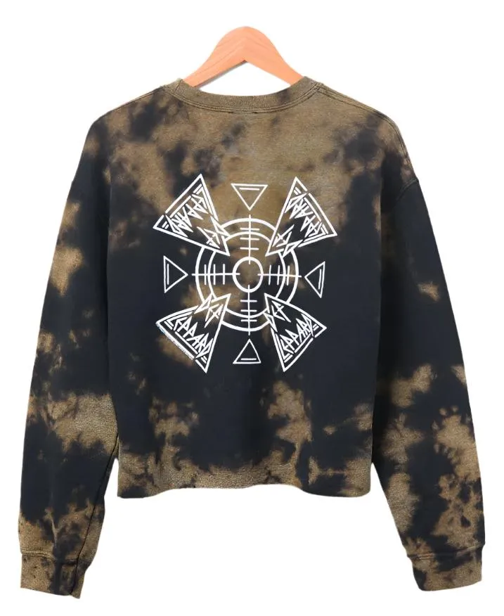 Sweat-shirt court tie-dye Def Leopard par Junk Food Noir