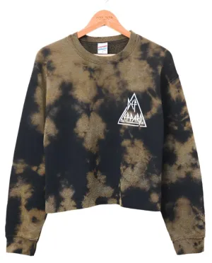 Sweat-shirt court tie-dye Def Leopard par Junk Food Noir