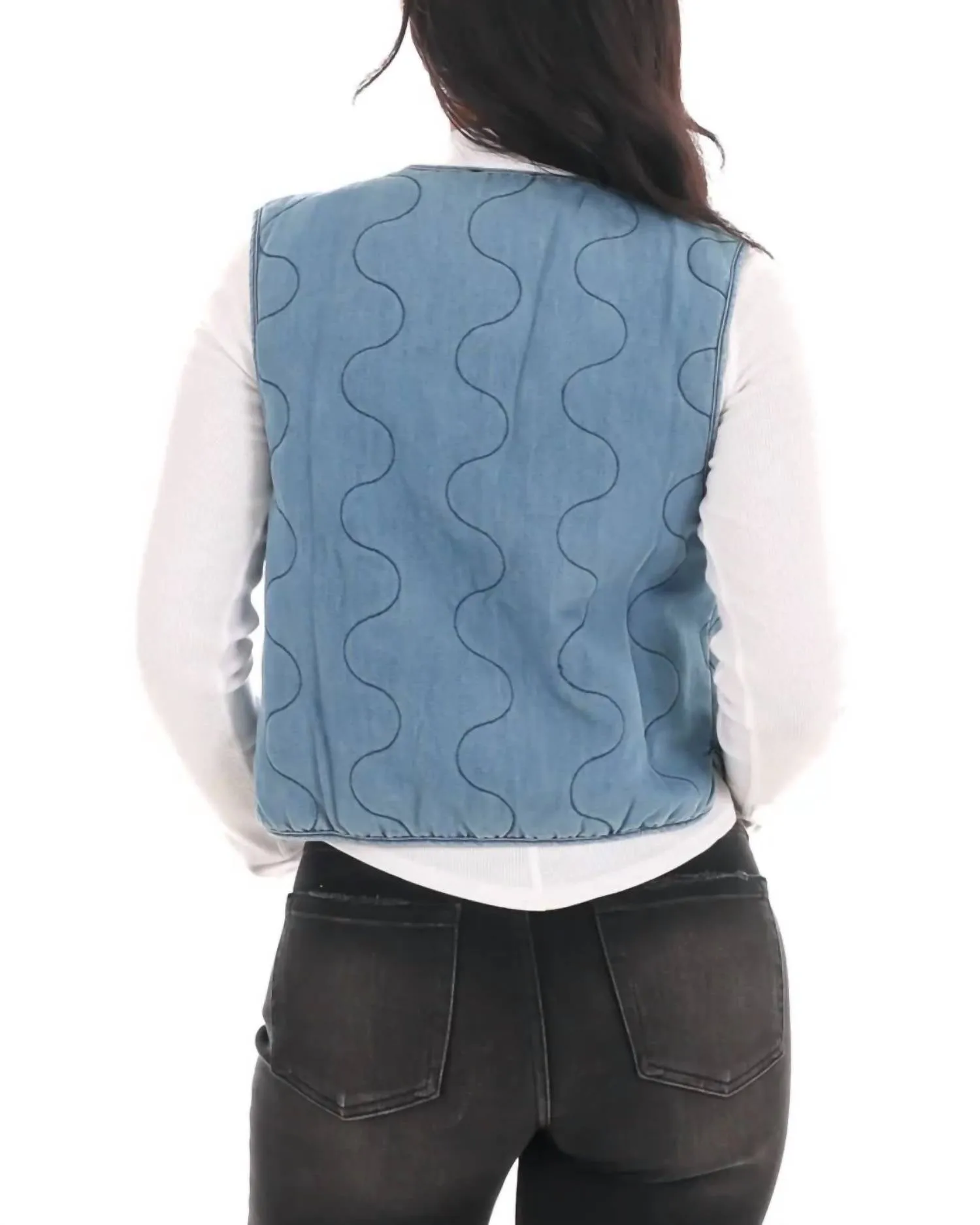 Gilet à Noeud Darling en Denim