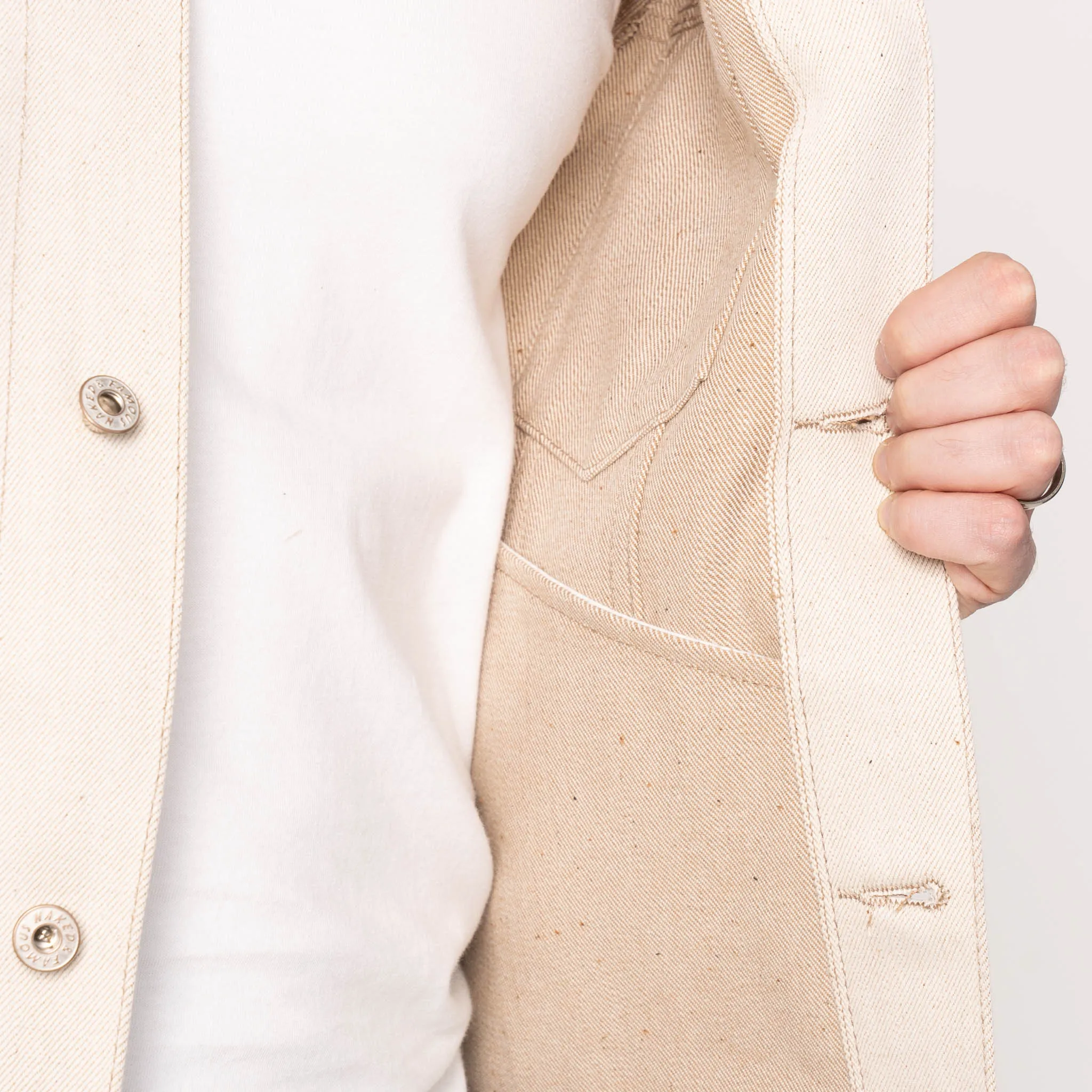 Veste en jean - Foxfibre® écru naturel à lisière