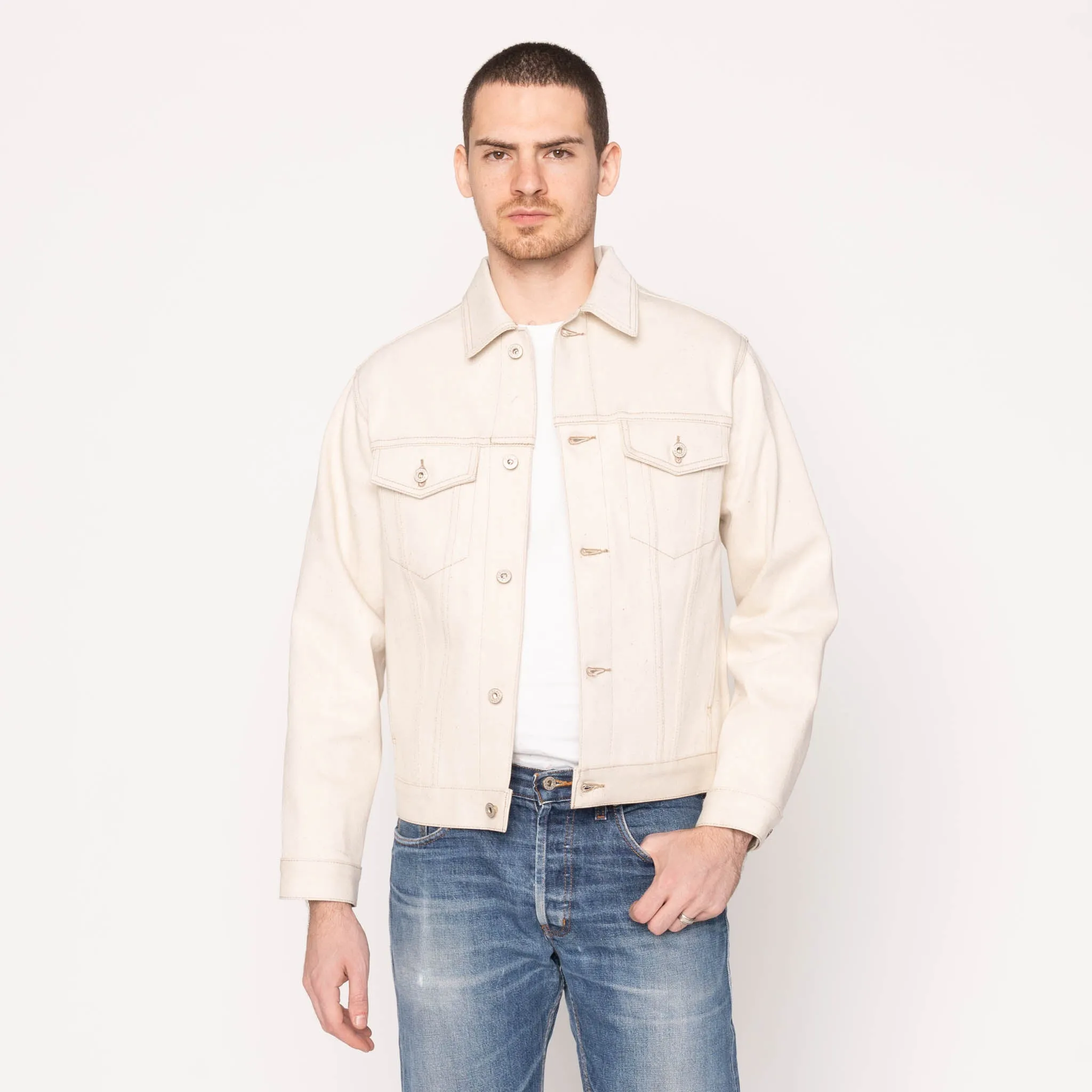 Veste en jean - Foxfibre® écru naturel à lisière