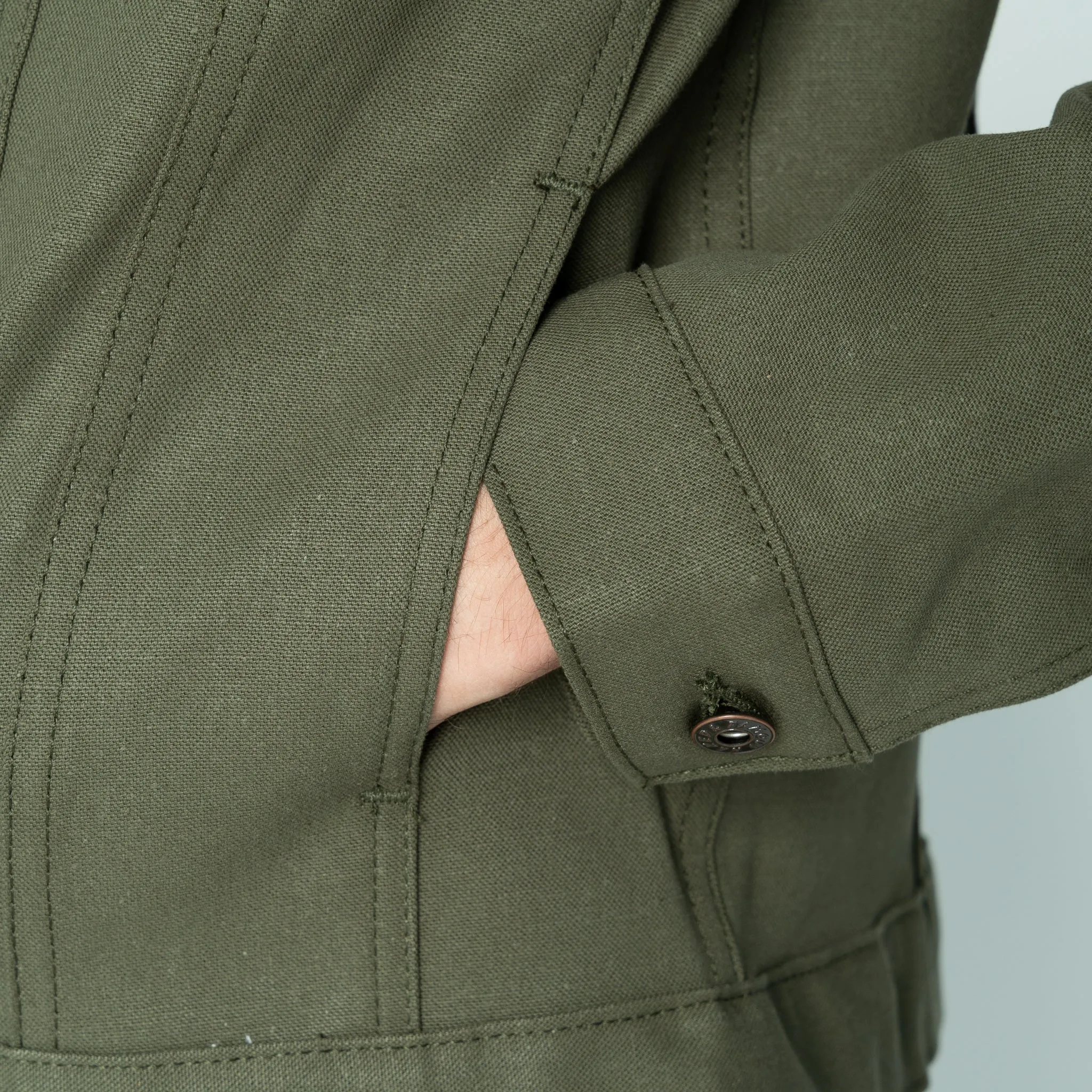 Veste en Jean - Duck Selvedge Vert Armée
