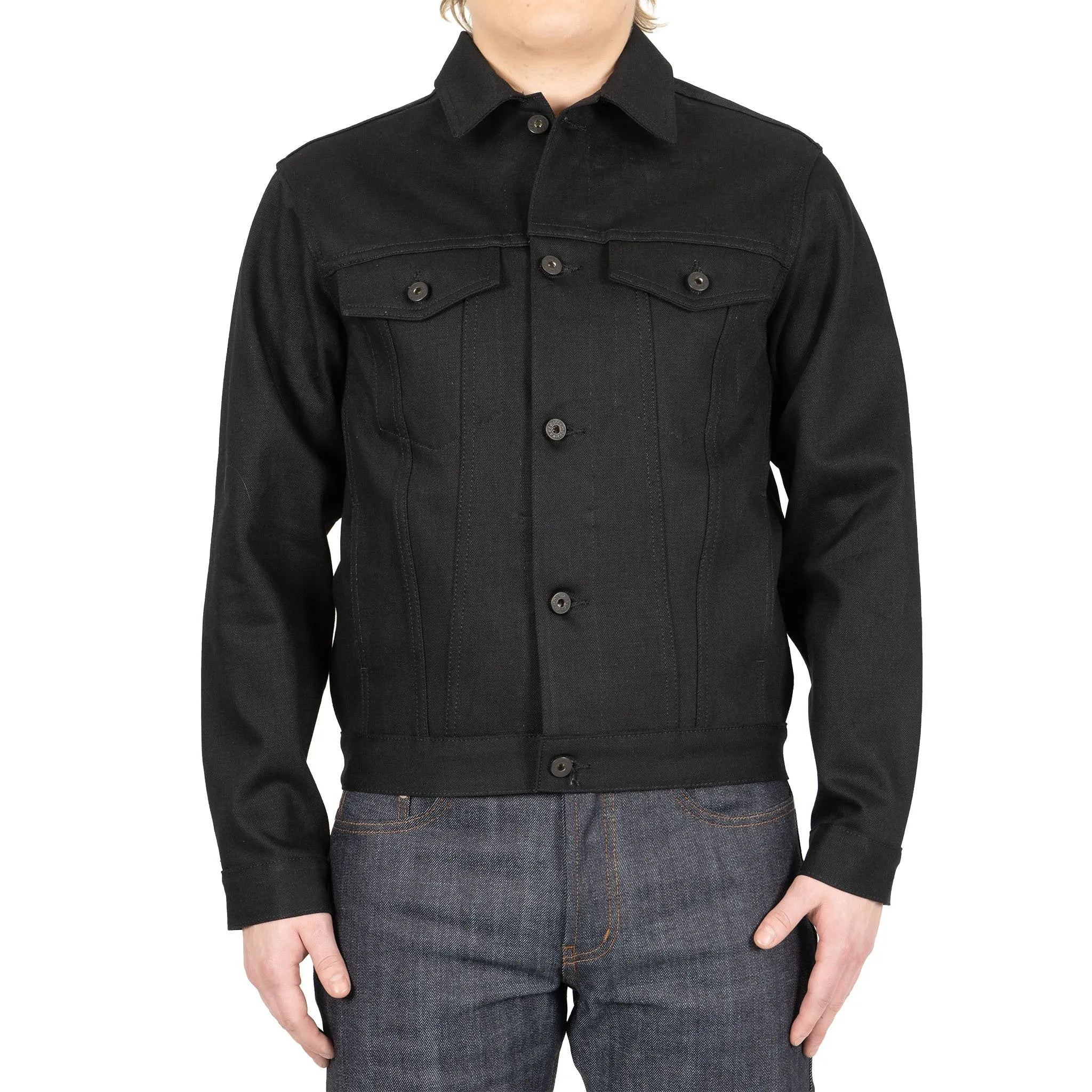 Veste en Jean - Noir Uni à Lisière