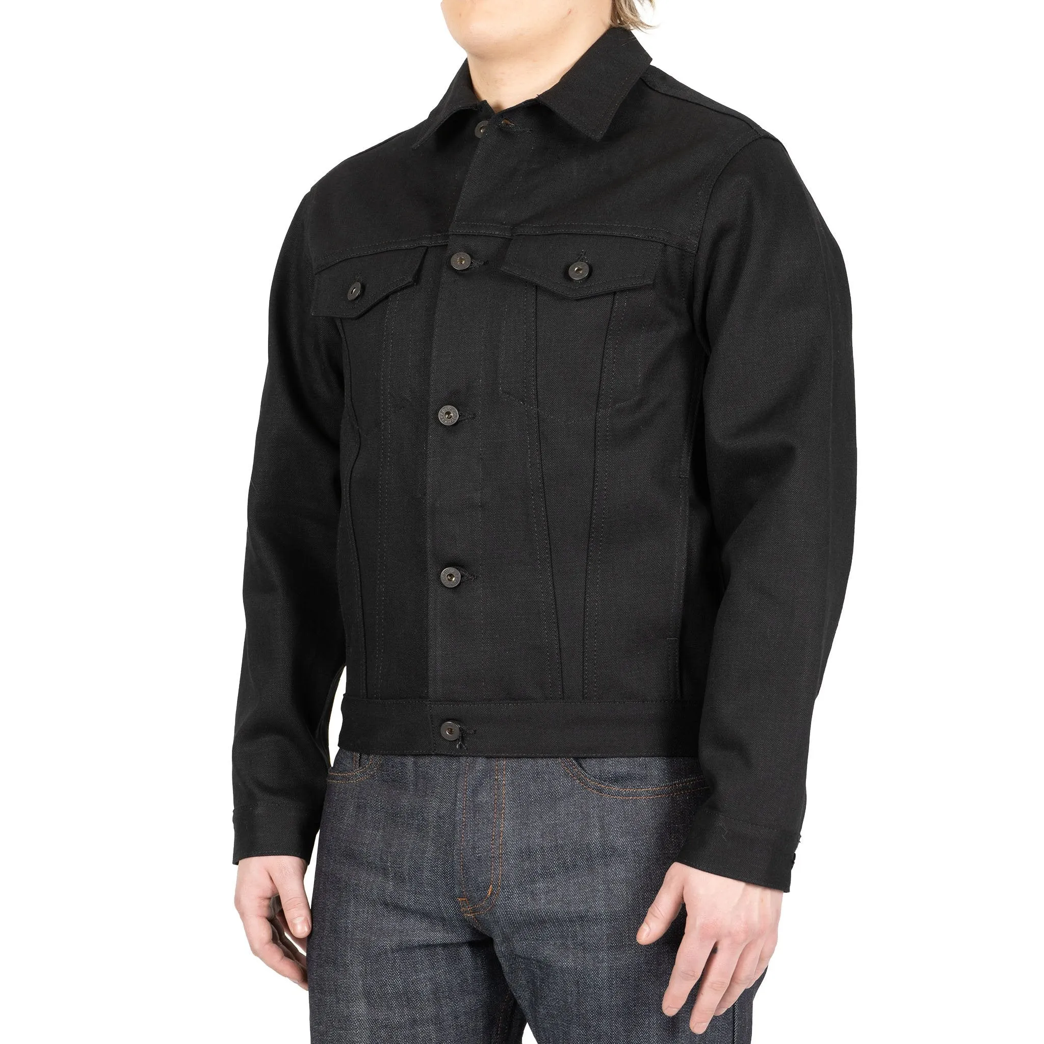 Veste en Jean - Noir Uni à Lisière