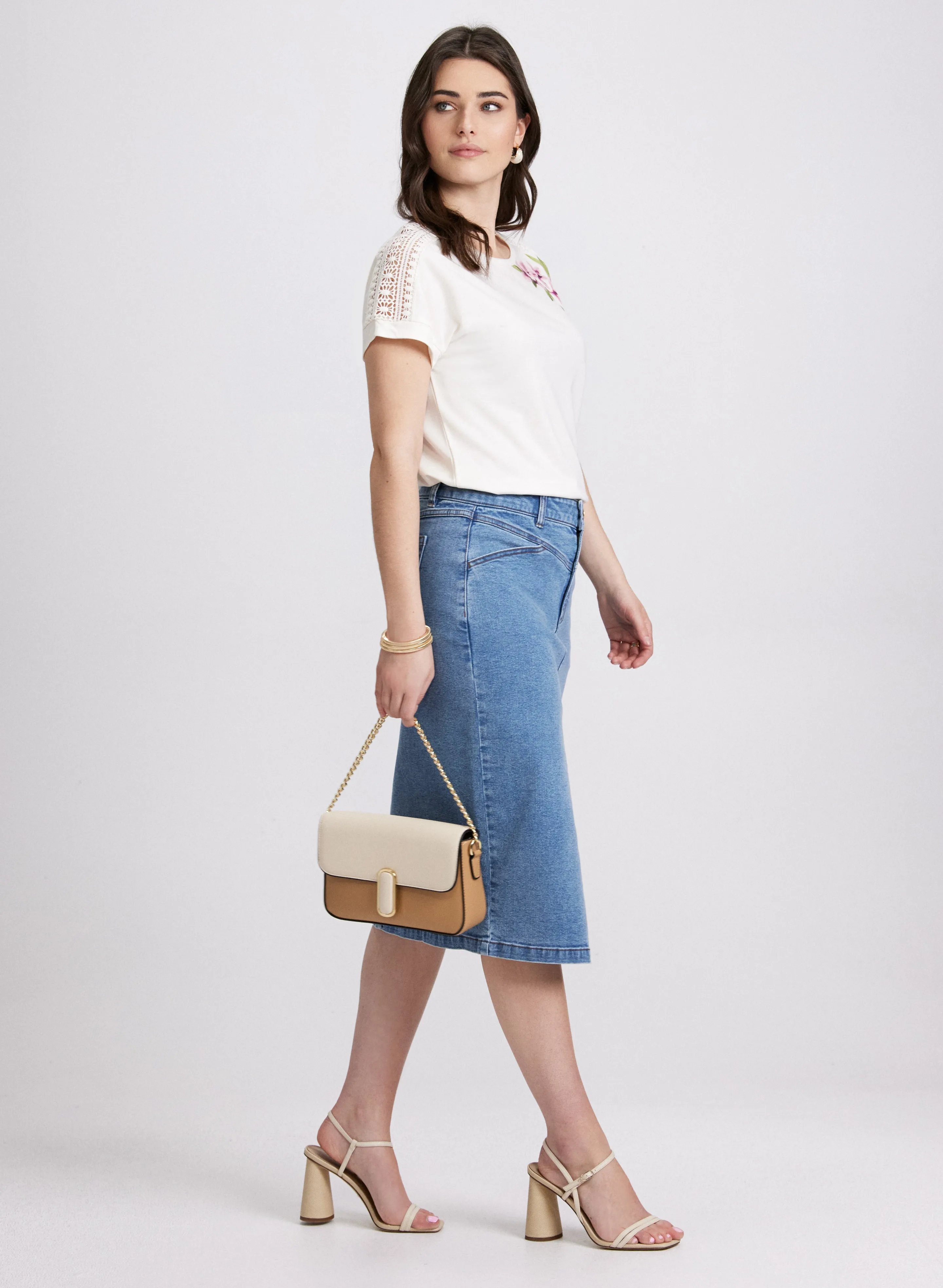 Jupe mi-longue en denim